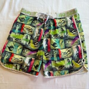 RARE 69SLAM "Girl Print" Graphic Boardshorts - Size 36